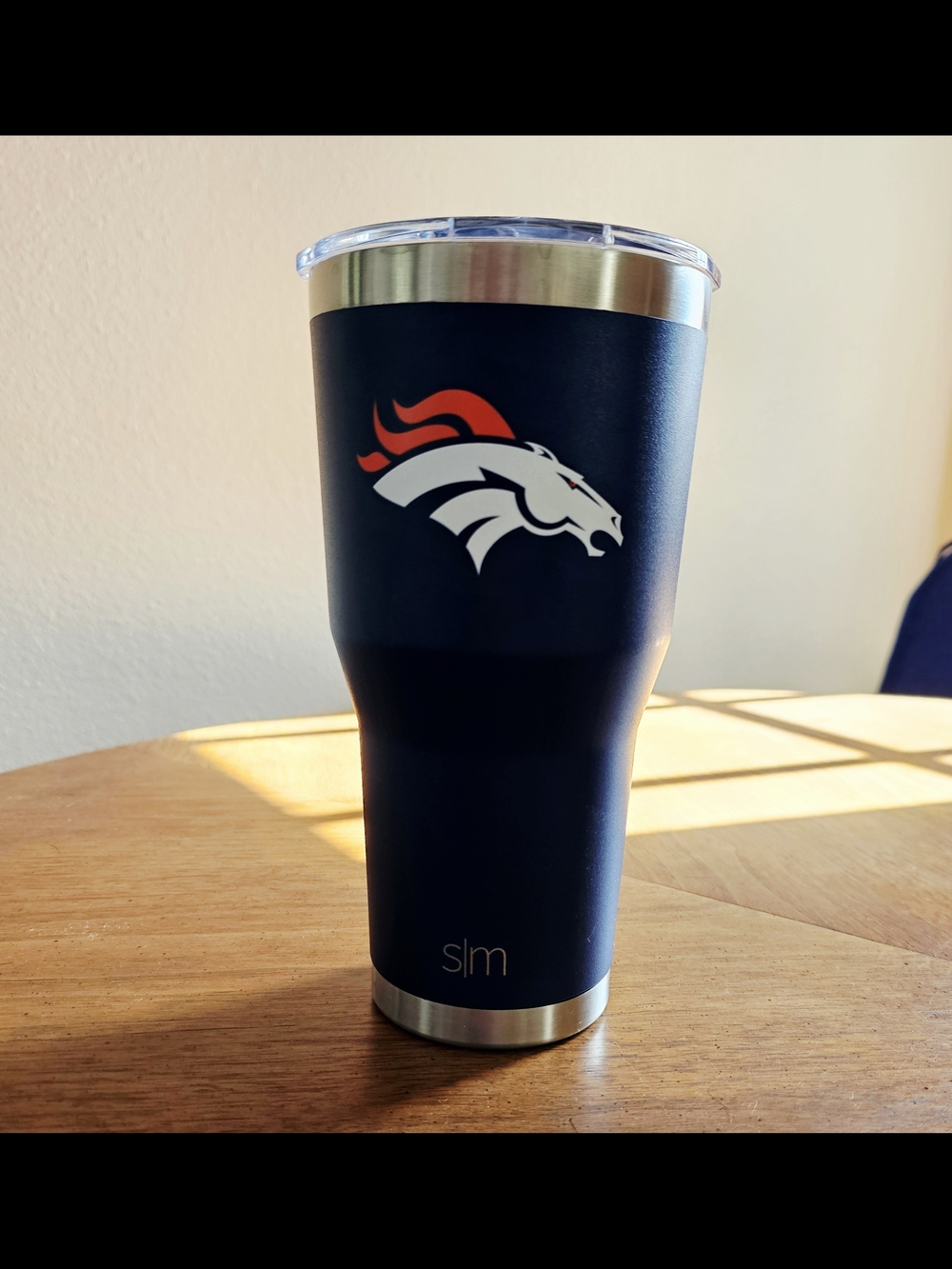 Denver Broncos Simple Modern Navy 30oz Cruiser Travel Tumbler - Picture 1 of 14